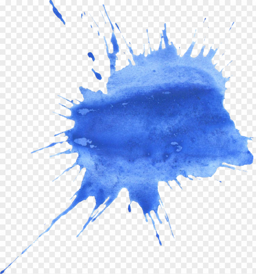 Blue Watercolor Transparent Painting PNG