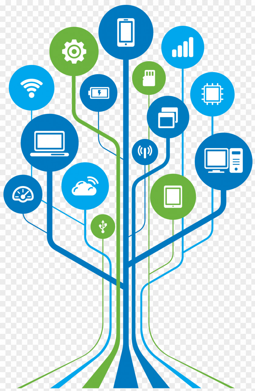 Connection Technology Tree Wall Decal PNG