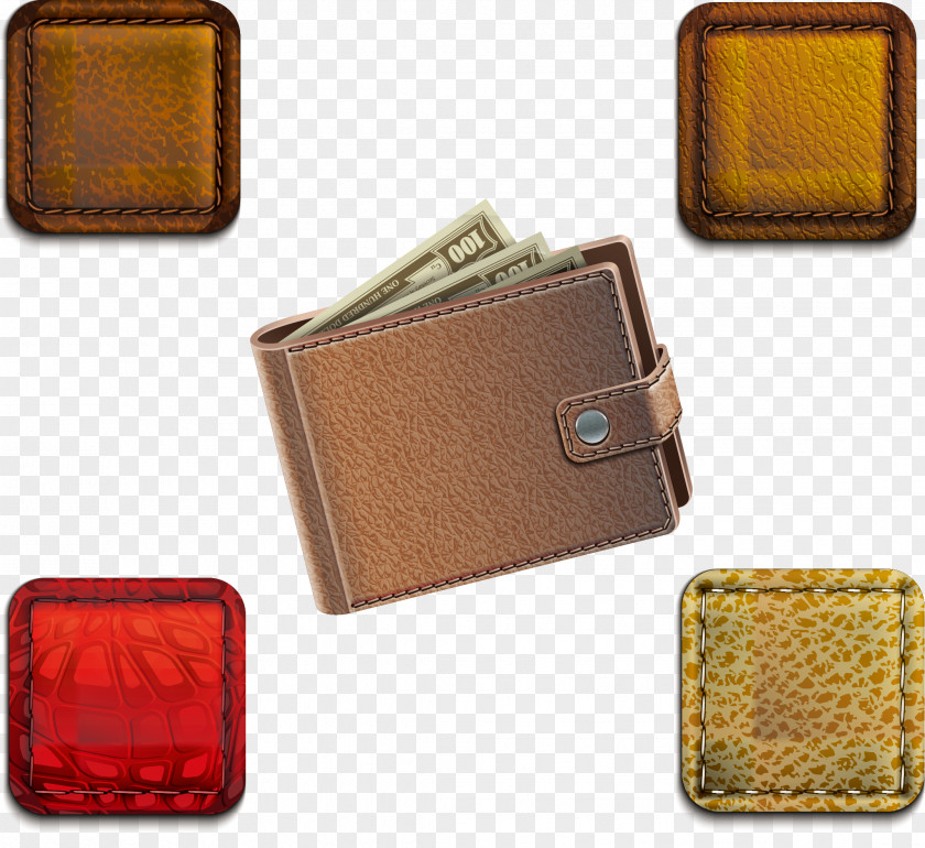 Exquisite Leather Wallet Designer PNG