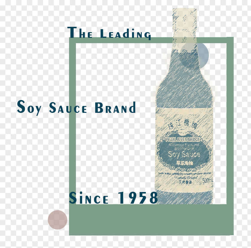 Soy Sauce Glass Bottle Water Label PNG