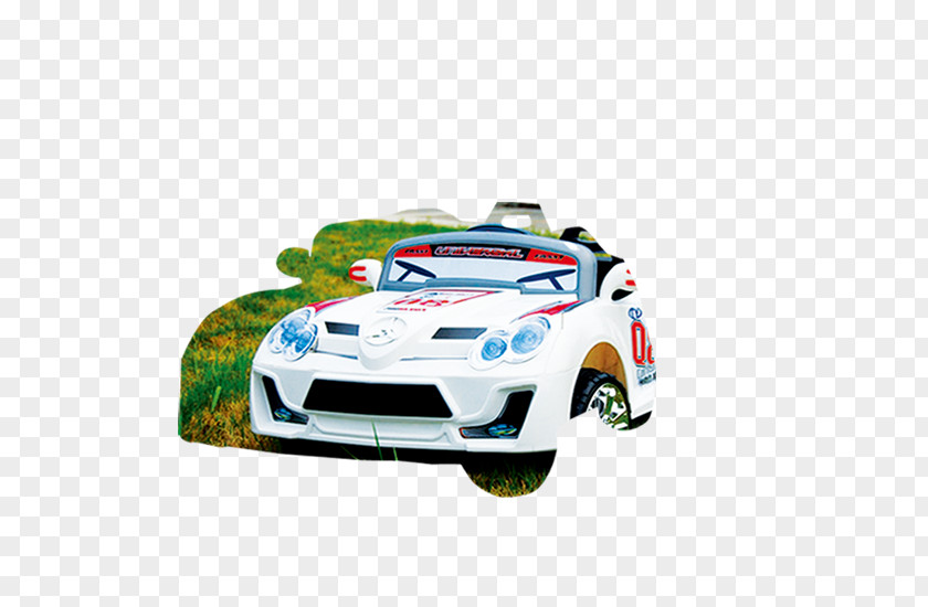 White Police Car Model Toy PNG