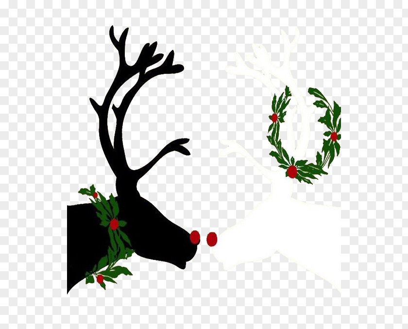 Black And White Christmas Reindeer Lights Screensaver Tree Wallpaper PNG