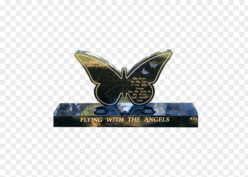 Butterfly Headstone Monument Memorial Cemetery PNG