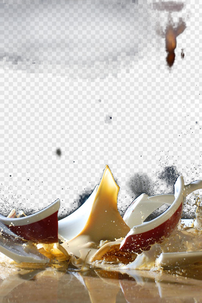 Close-up Of Shattered Glass Coffee Cup PNG