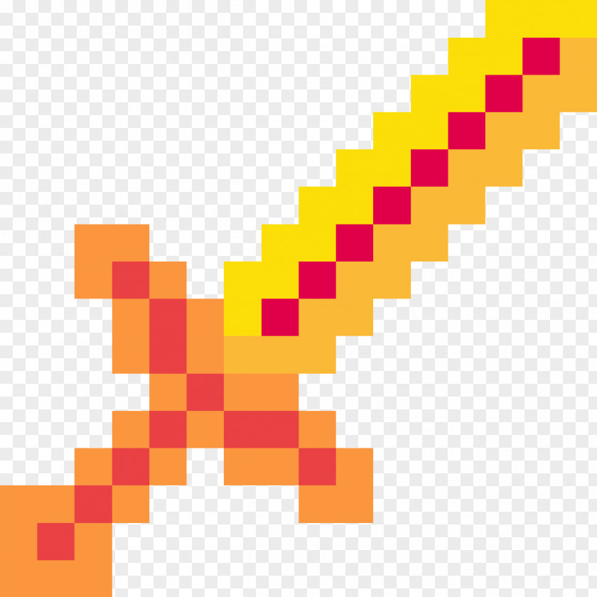 Minecraft Logo Sword Pixel Art PNG