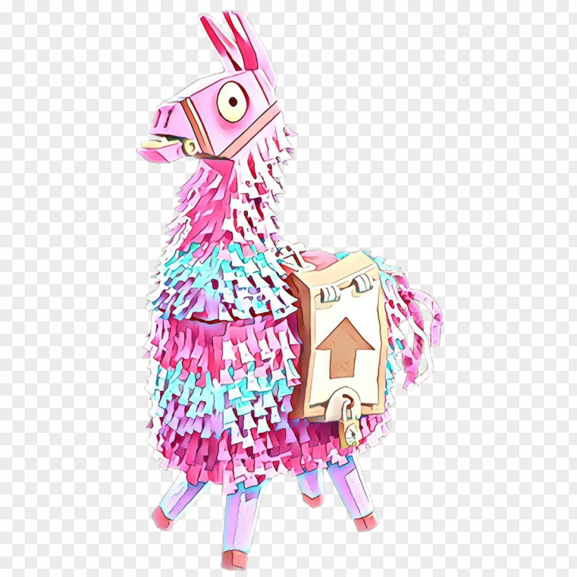 Origami Pink Llama Cartoon PNG