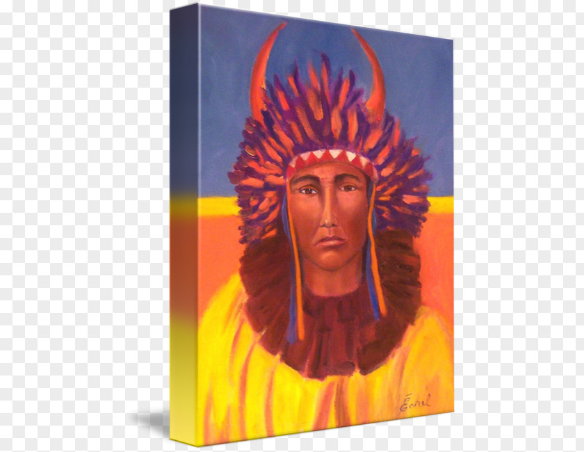 American Indian War Bonnet Painting Indigenous Peoples Of The Americas Tribal Chief Acrylic Paint PNG