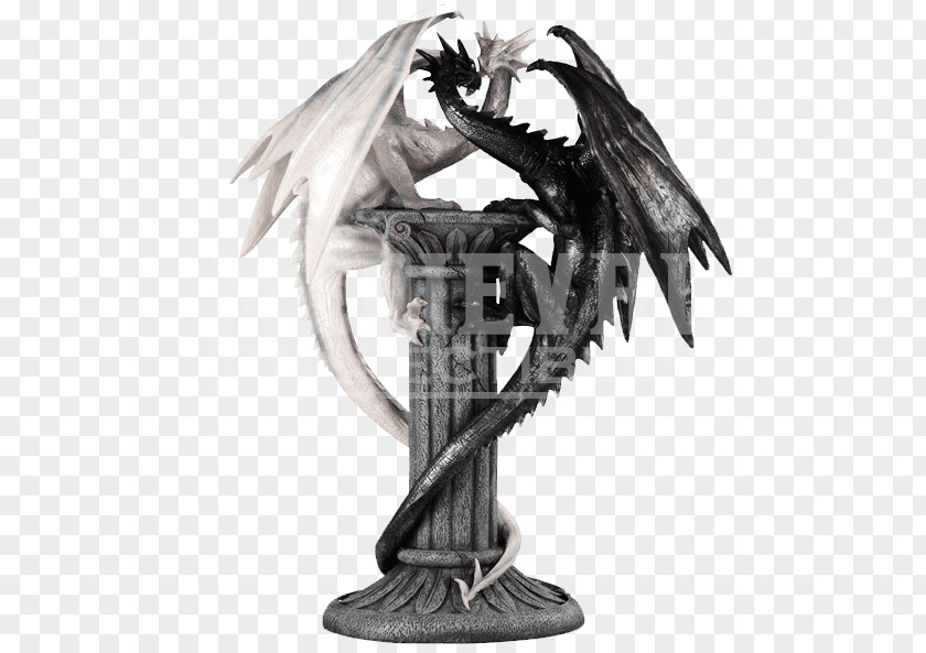Dragon White Sculpture Statue Legendary Creature PNG