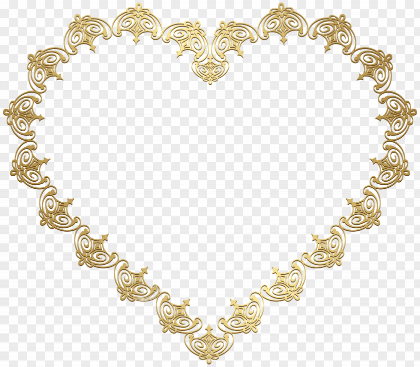 Heart Gold Necklace Clip Art PNG