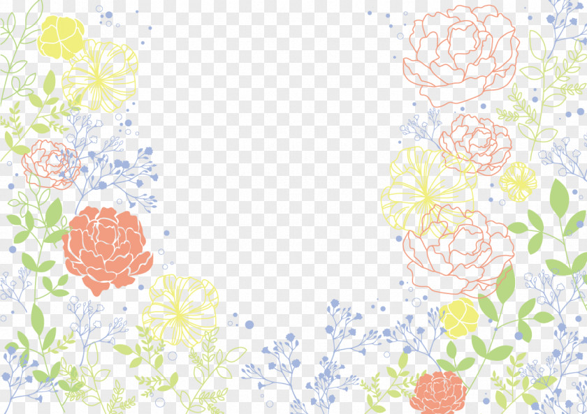 Simple Line Drawing Flowers Hand-painted Peony Flower Kikuya Glasses Illustration PNG