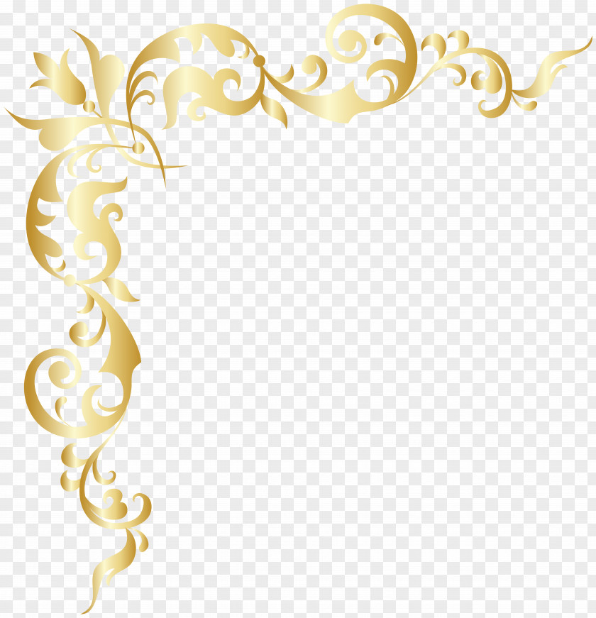 Gold Corner Body Jewellery Font PNG