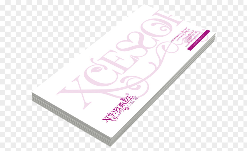 Luxury Business Card Paper Pink M Line Font PNG