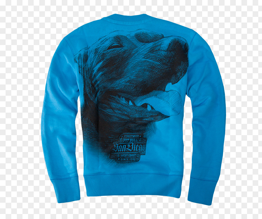 Pit Bull Hoodie Neck Turquoise PNG