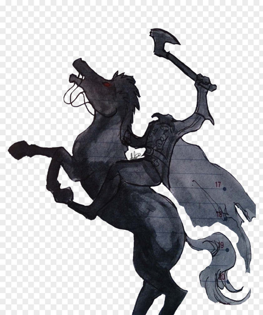 Sleepy Headless Horseman Drawing Clip Art PNG