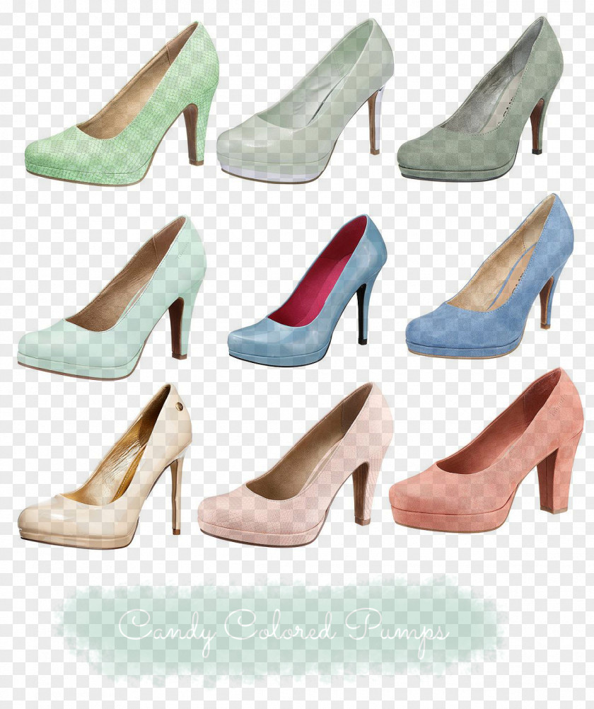 Candy-colored High-heeled Shoe Sandal PNG
