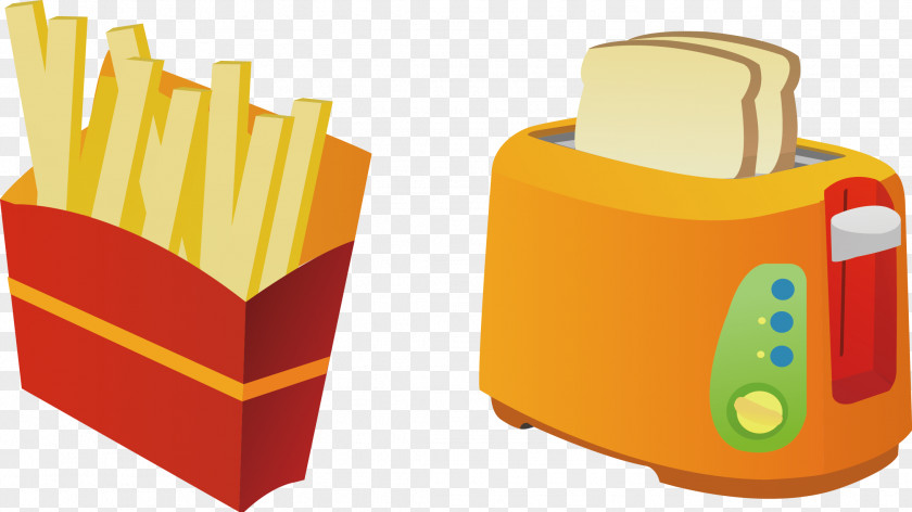 Fries Bread Toaster Coffee Machine Food PNG