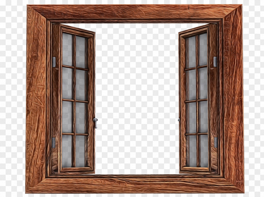 Glass Wood Stain Frame PNG