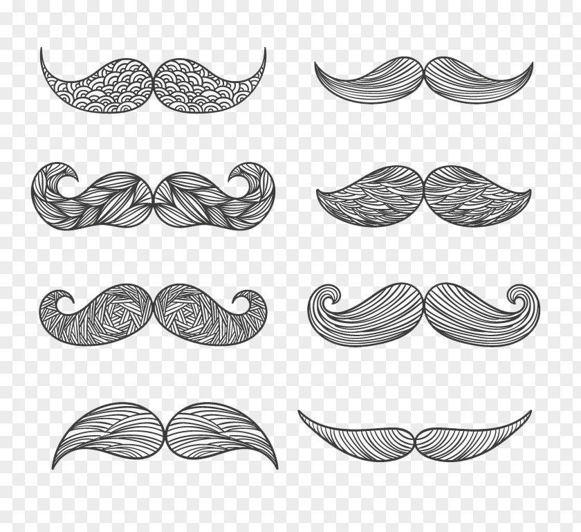 8 Beard Design Pattern Vector Material Moustache Drawing Euclidean PNG