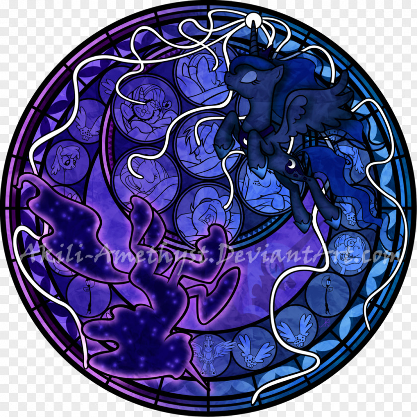 Amethyst Princess Luna Window Stained Glass Twilight Sparkle PNG