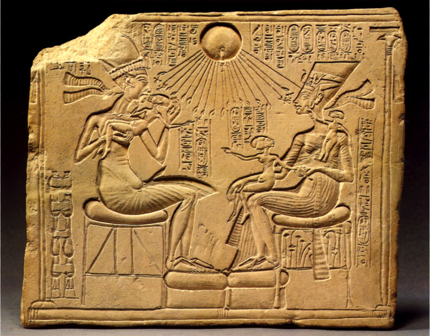 Egyptian Gods Stela Of Akhenaten And His Family Museum Berlin Amarna Period PNG
