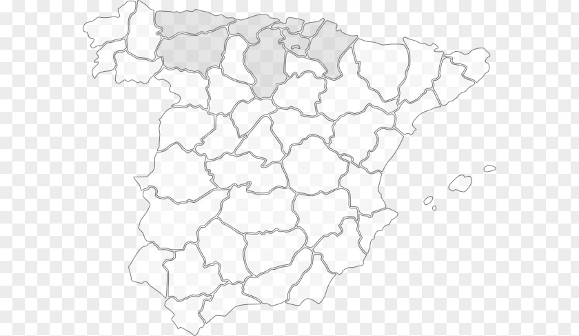 Large Map Of Spain Provinces Vector Graphics Clip Art PNG