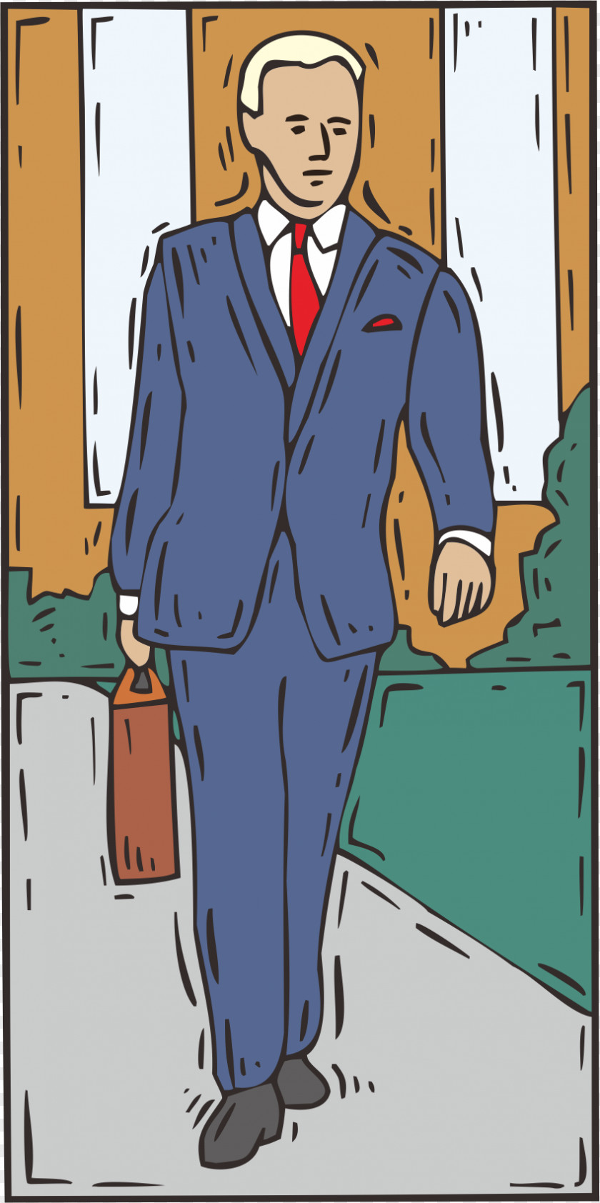Walking Man Cartoon Illustration PNG