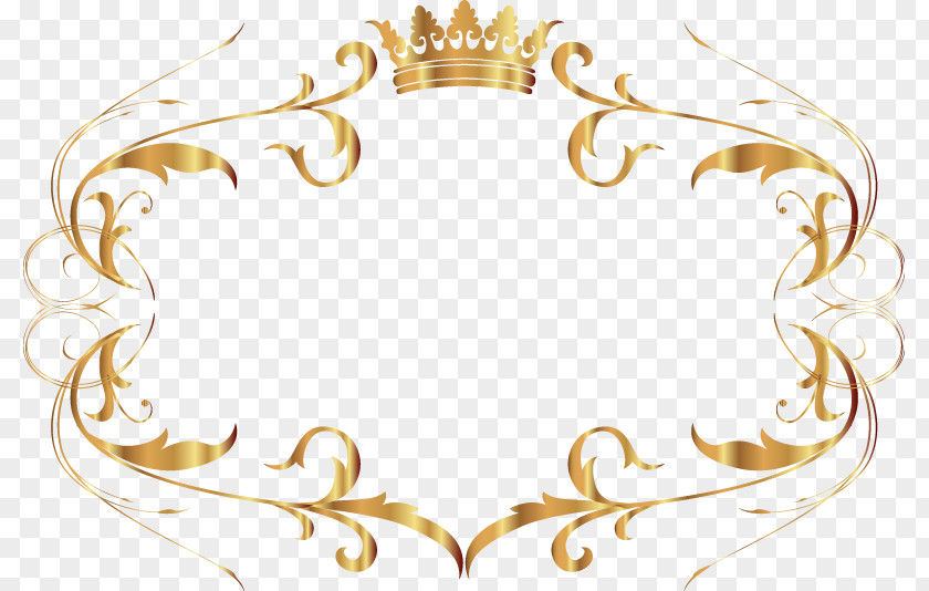Beautiful Gold Pattern Frame Text Box PNG