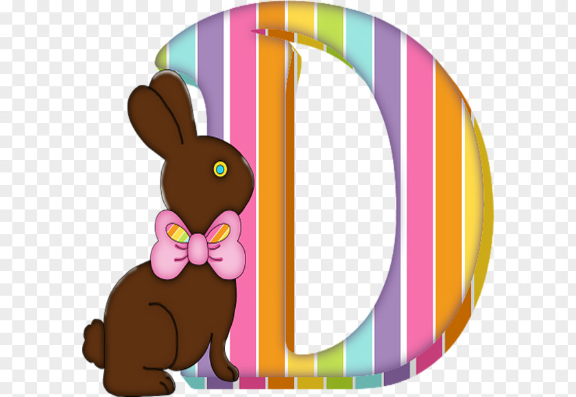Chocolate Letter D Easter Bunny Clip Art PNG