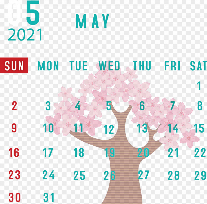 May 2021 Calendar PNG