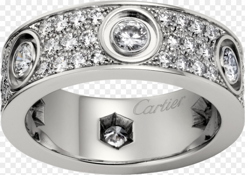Ring Cartier Love Bracelet Diamond Gold PNG