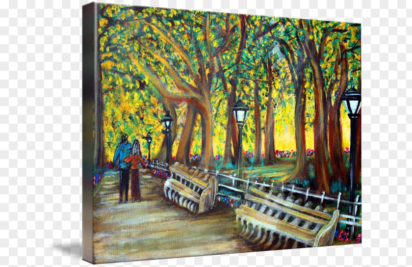 Painting Central Park Gallery Wrap Canvas PNG