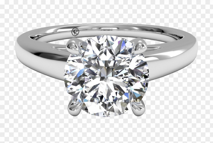Solitaire Ring Engagement Wedding Diamond Gold PNG