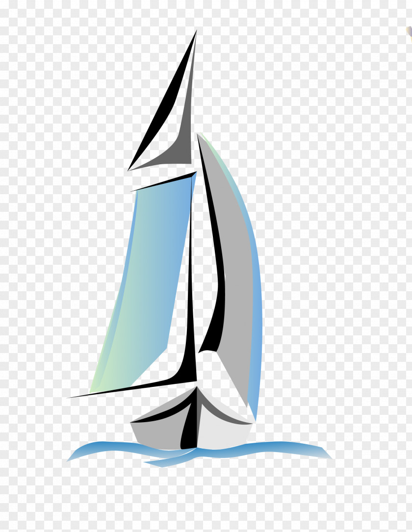 Vector Blue Smooth Sailing Icon PNG
