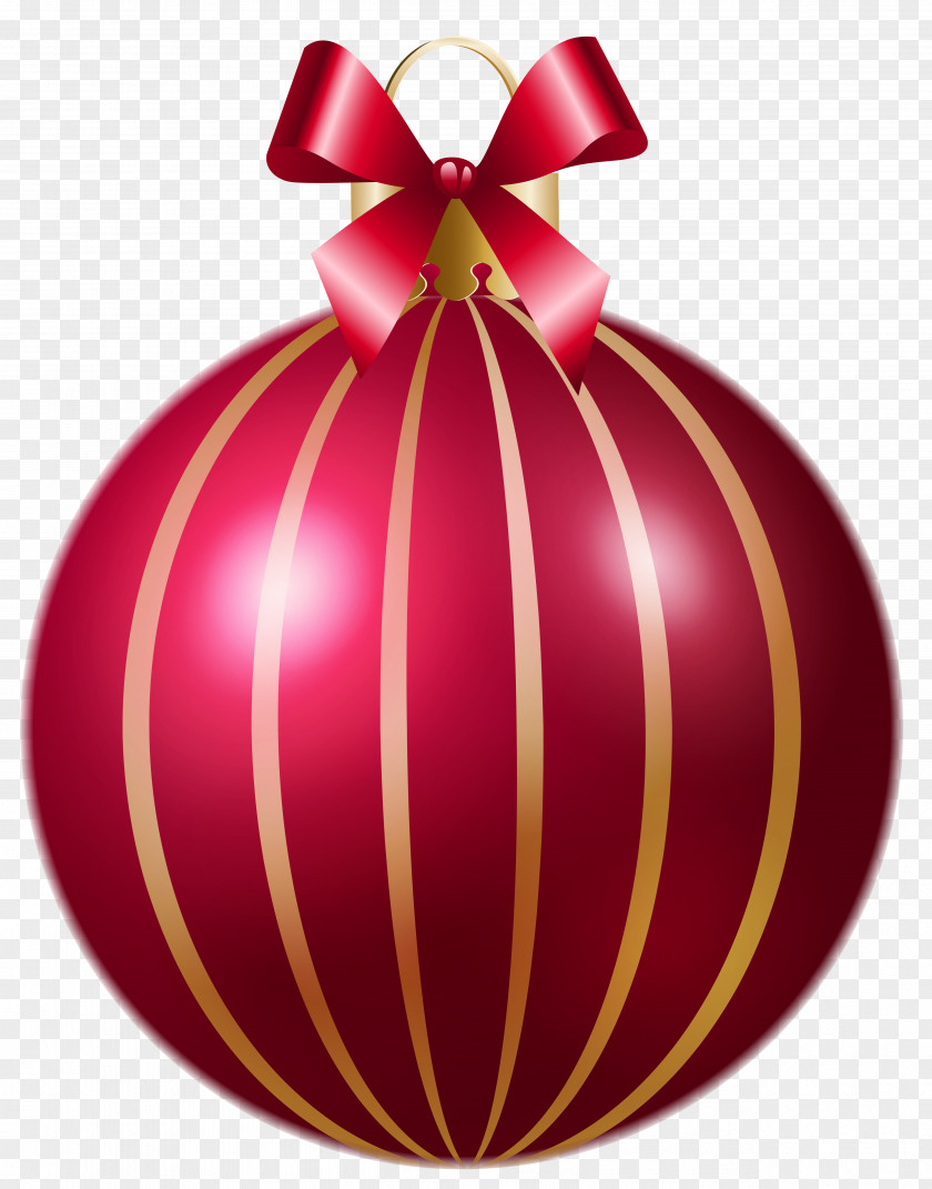 Christmas Red Striped Ball Clipart Image Ornament Clip Art PNG