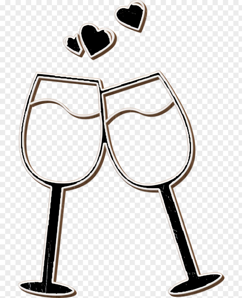 Food Icon Couple Of Glasses In A Brindis For Love Celebrations PNG