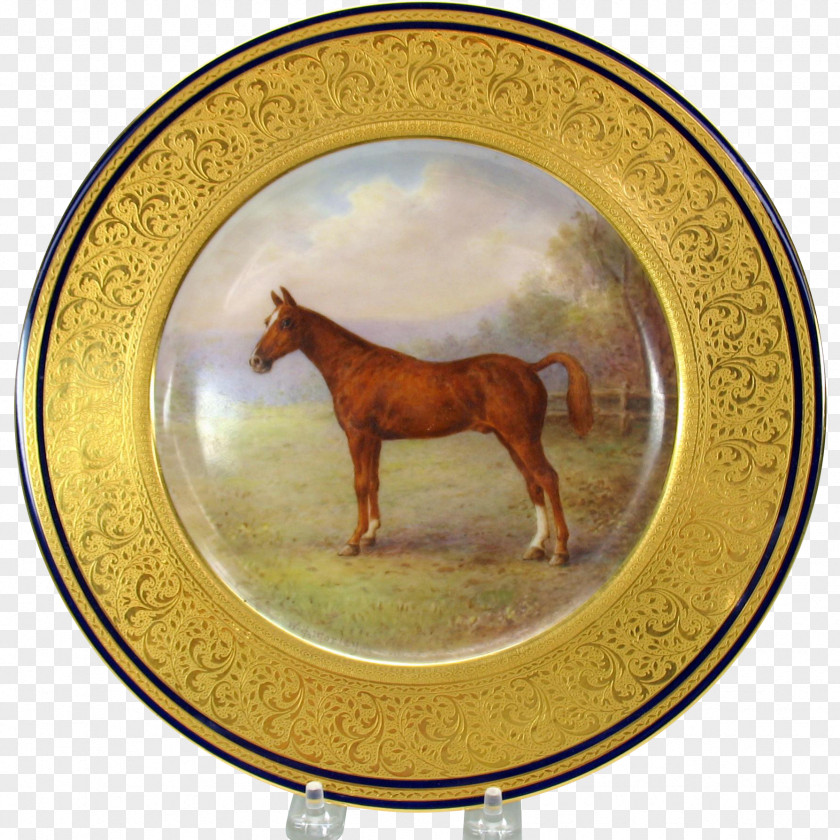 Handpainted Horse Mustang Plate Tableware Lenox Collectable PNG