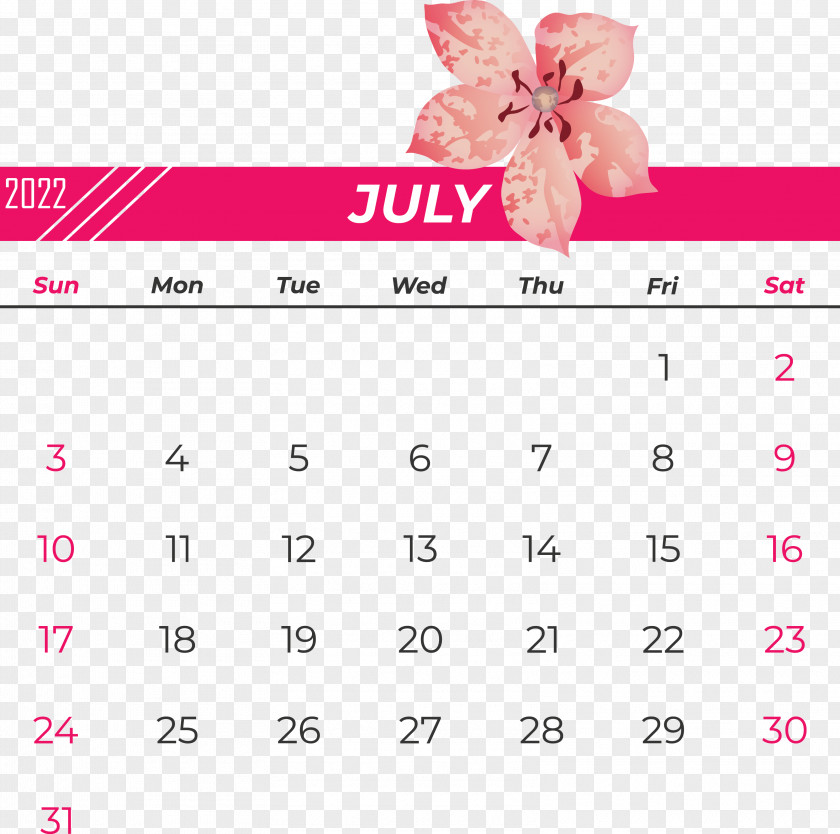 Line Calendar Font Pink M Pattern PNG