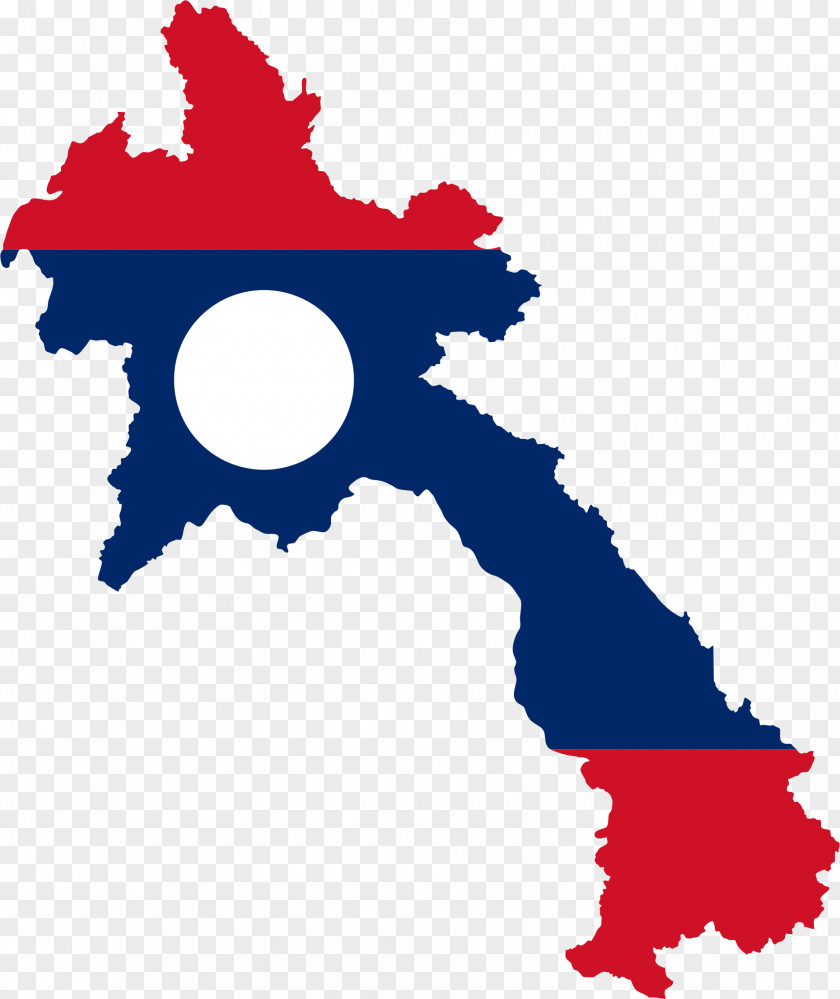 Map Flag Of Laos Vector PNG