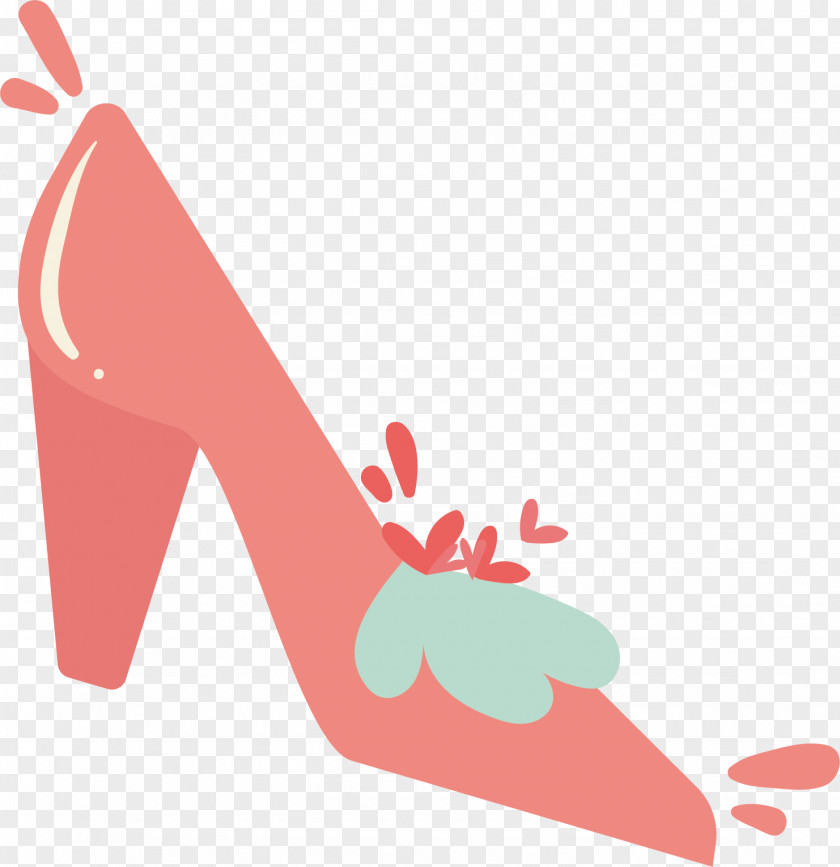 Pink High Heels Vector High-heeled Footwear Shoe Euclidean PNG