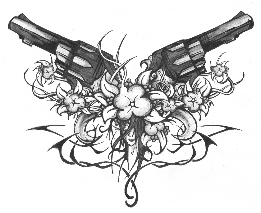 Tattoo Sleeve Firearm Pistol Machine PNG