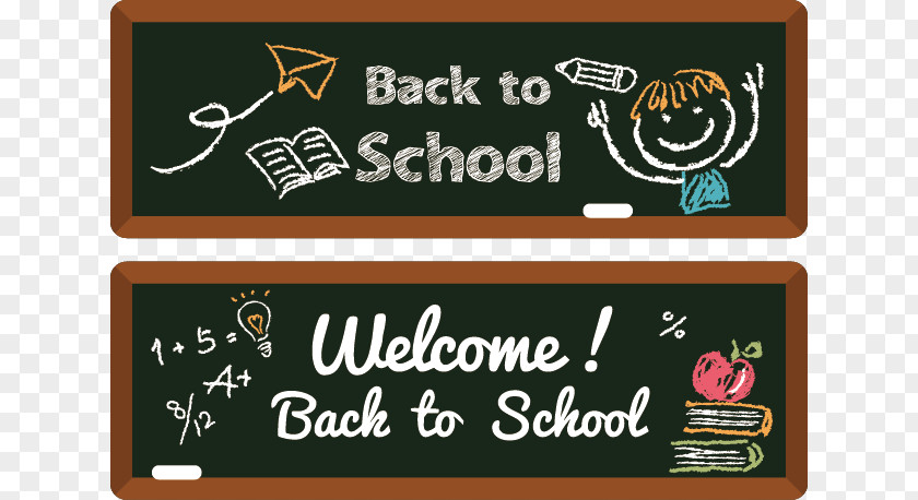 Creative School Season Paper Banner Blackboard PNG