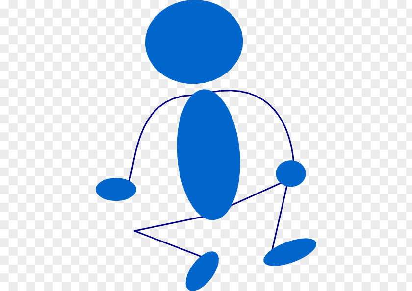 Blue Man Cliparts Stick Figure Sitting Clip Art PNG