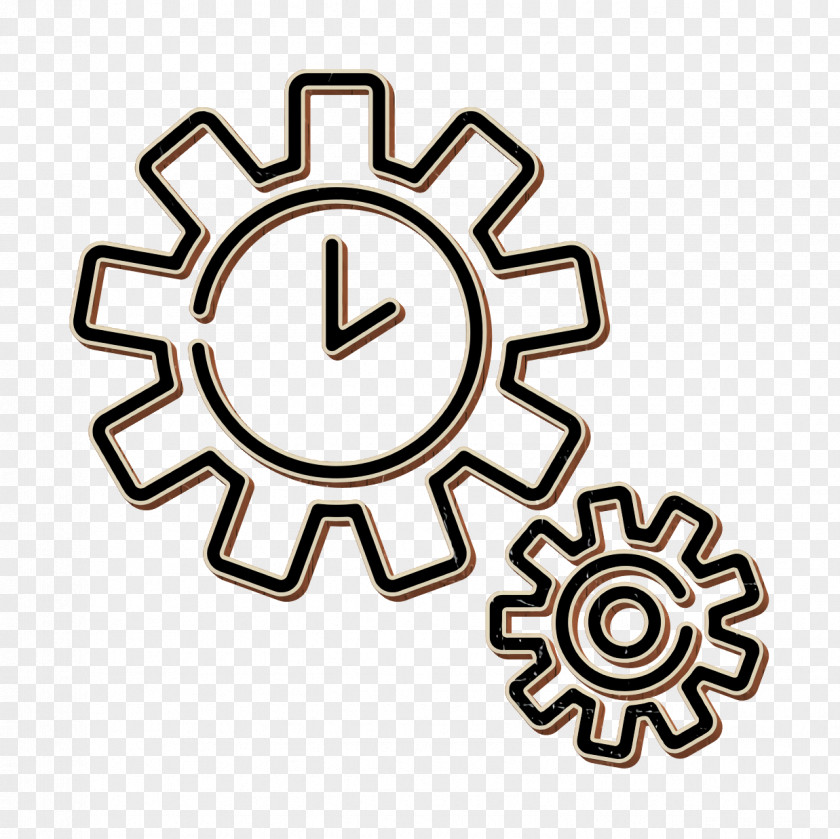 Management Icon Time Cog PNG