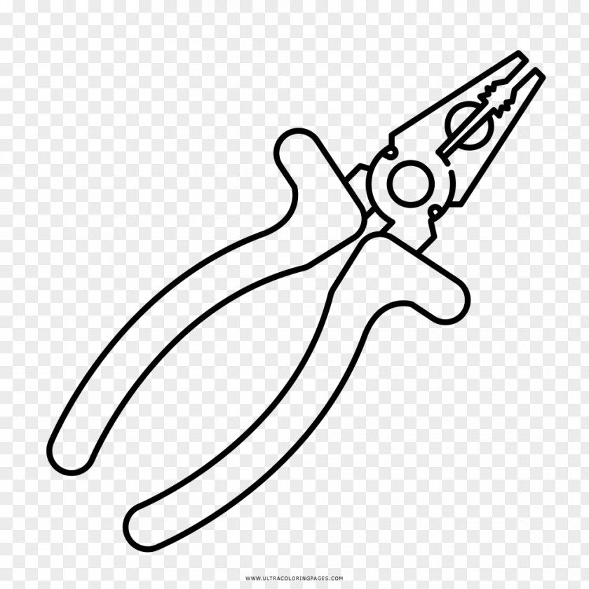Pliers Coloring Book Black And White Drawing PNG