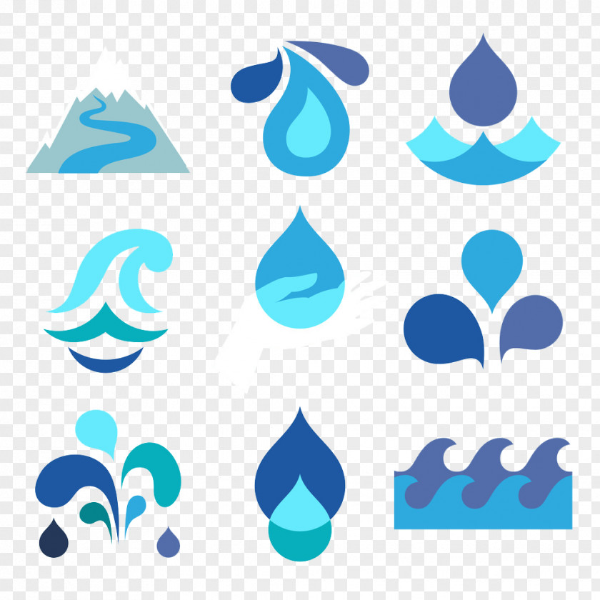 Vector Water Droplets Material Drop Flat Design Clip Art PNG