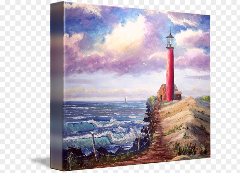 Watercolor Lighthouse Painting Picture Frames Sea Sky Plc PNG