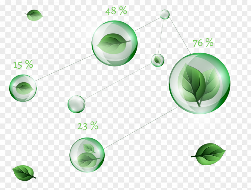 Green Leaf Bubbles PNG