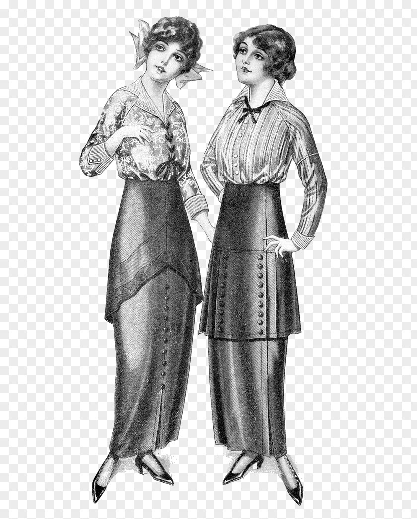 Vintage Edwardian Era Victorian Clothing Fashion PNG