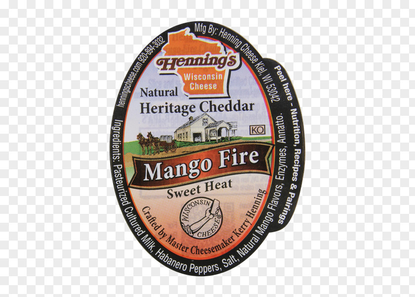 Cheddar Cheese Food Label Henning's Wisconsin Mango Flavor PNG