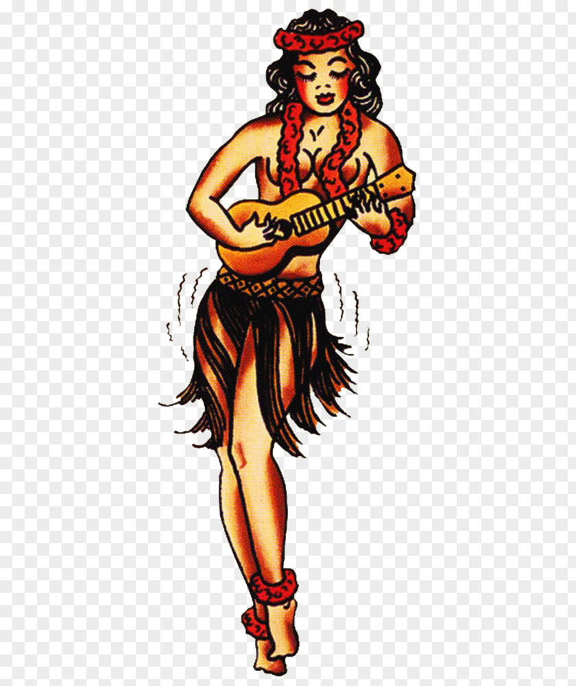 Hula Pin-up Girl Sailor Tattoos Flash PNG girl tattoos Flash, old school Tattoo clipart PNG